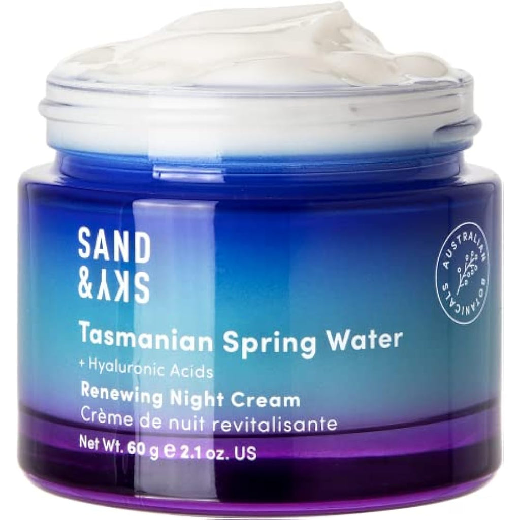 Sand & Sky Tasmanian Spring Water Night Cream | Hyaluronic Acid & Collagen