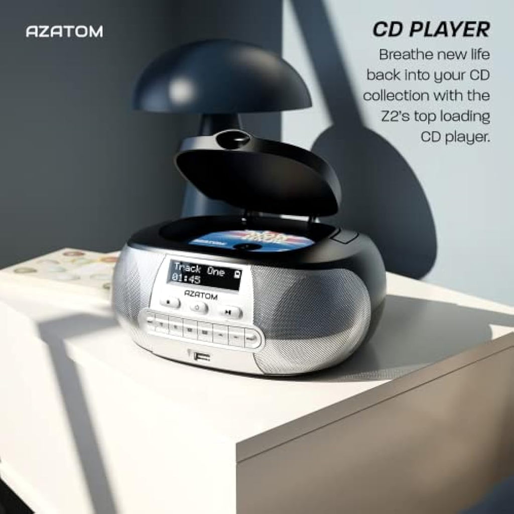 Azatom Zenith Z2 Portable CD Player | DAB/DAB+ Radio, Bluetooth & USB