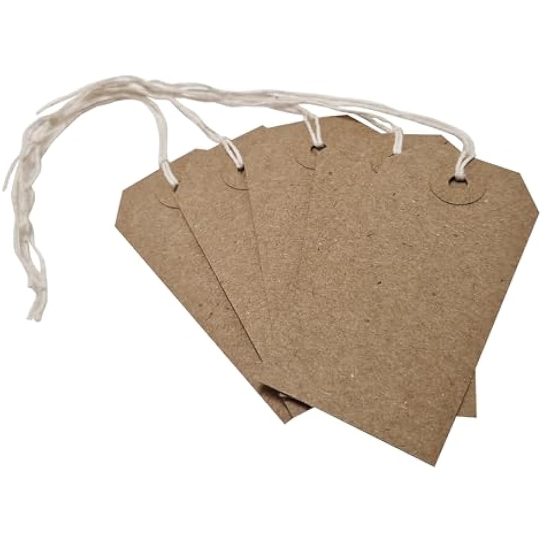 Brown Kraft Swing Tags - 108x54mm Reinforced Labels (Pack of 200)