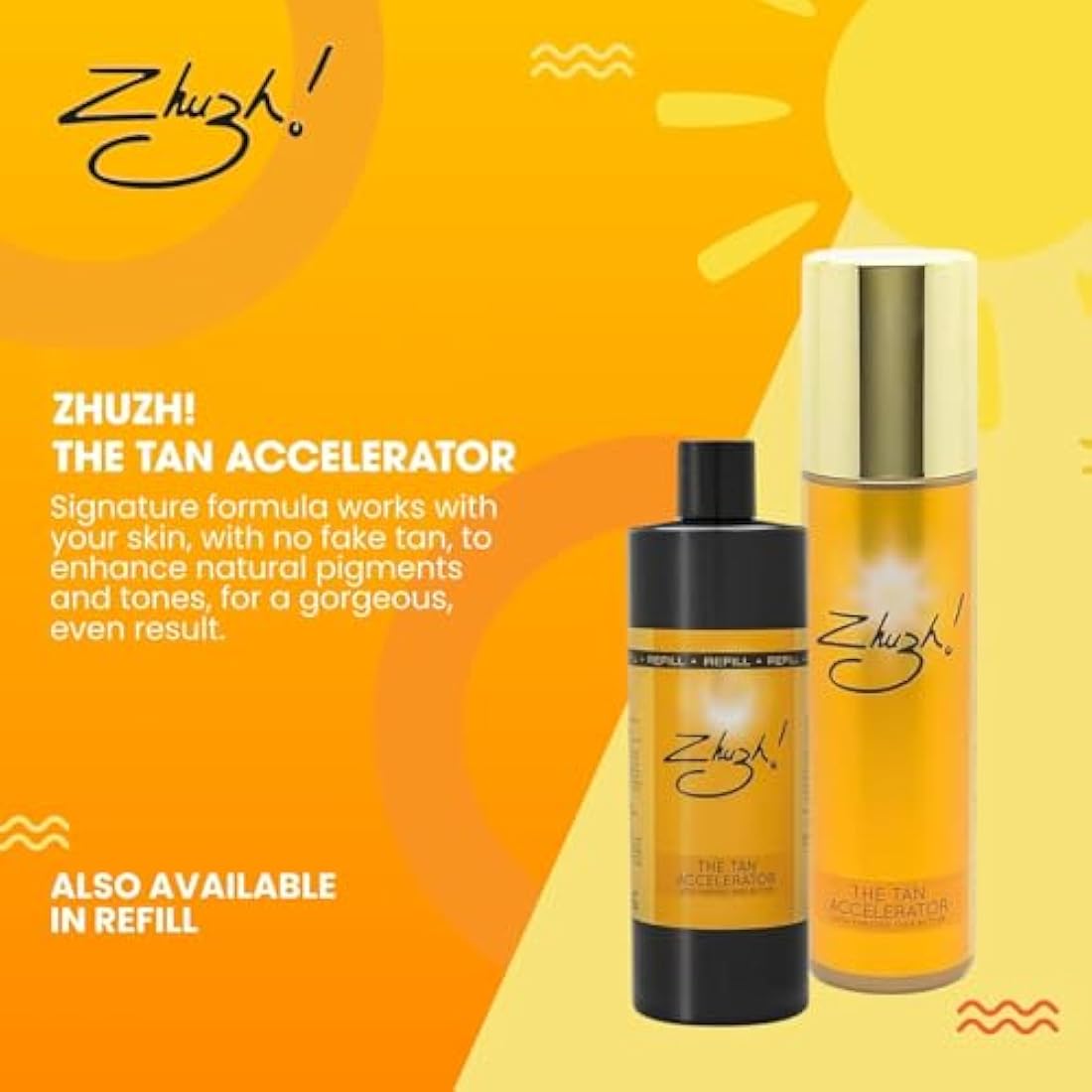 Zhuzh! Tan Accelerator Refill – 500ml Melanin Booster with Shea Butter
