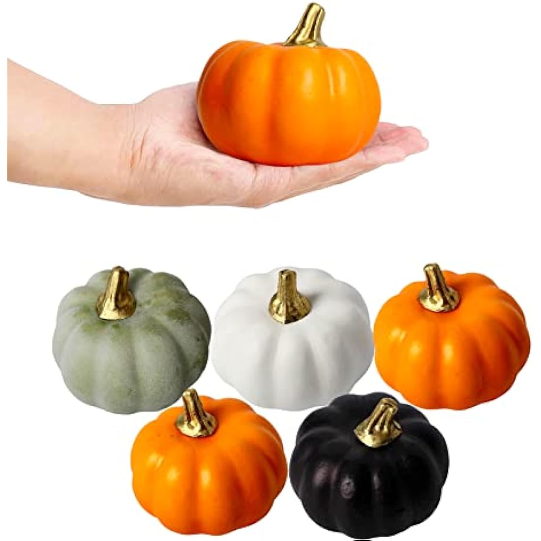 12Pcs Artificial Foam Pumpkins – DIY Fall Harvest Decor