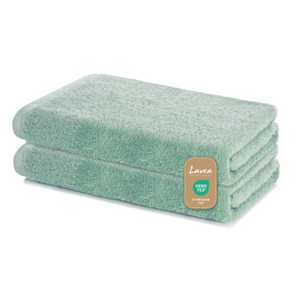 Lavea 100% Cotton Bath Towels Set of 2 | 60x120cm Absorbent Eucalyptus