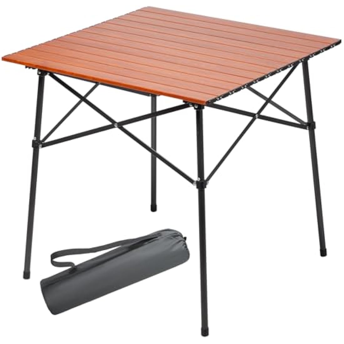 Portal Aluminum Folding Camping Table | 70x70cm Square Roll Up Top