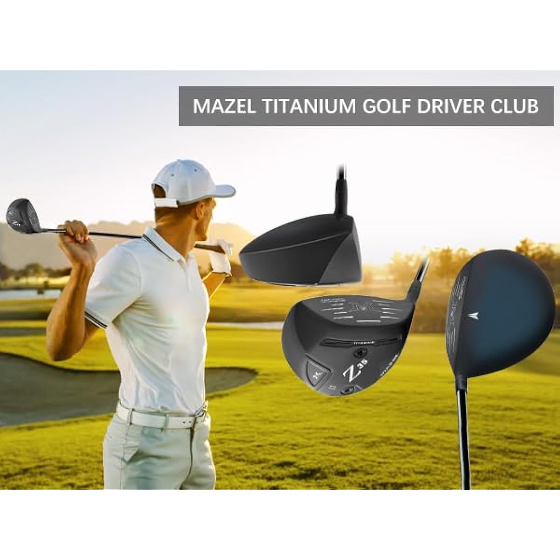 MAZEL Titanium Golf Driver for Men | 460CC Right Handed Cup Face