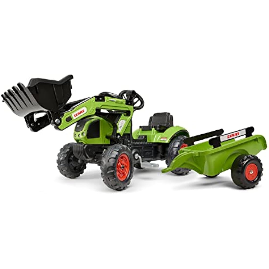 Falk Claas Pedal Ride-On Tractor with Backhoe and Trailer for Ages 2-5