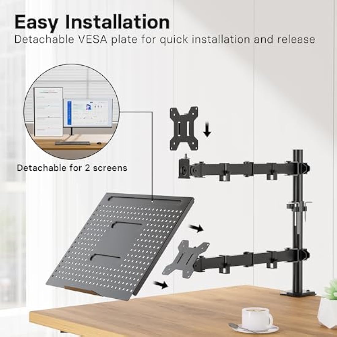 Redbat Adjustable Monitor Arm and Laptop Stand for 13-32 Inch Screens