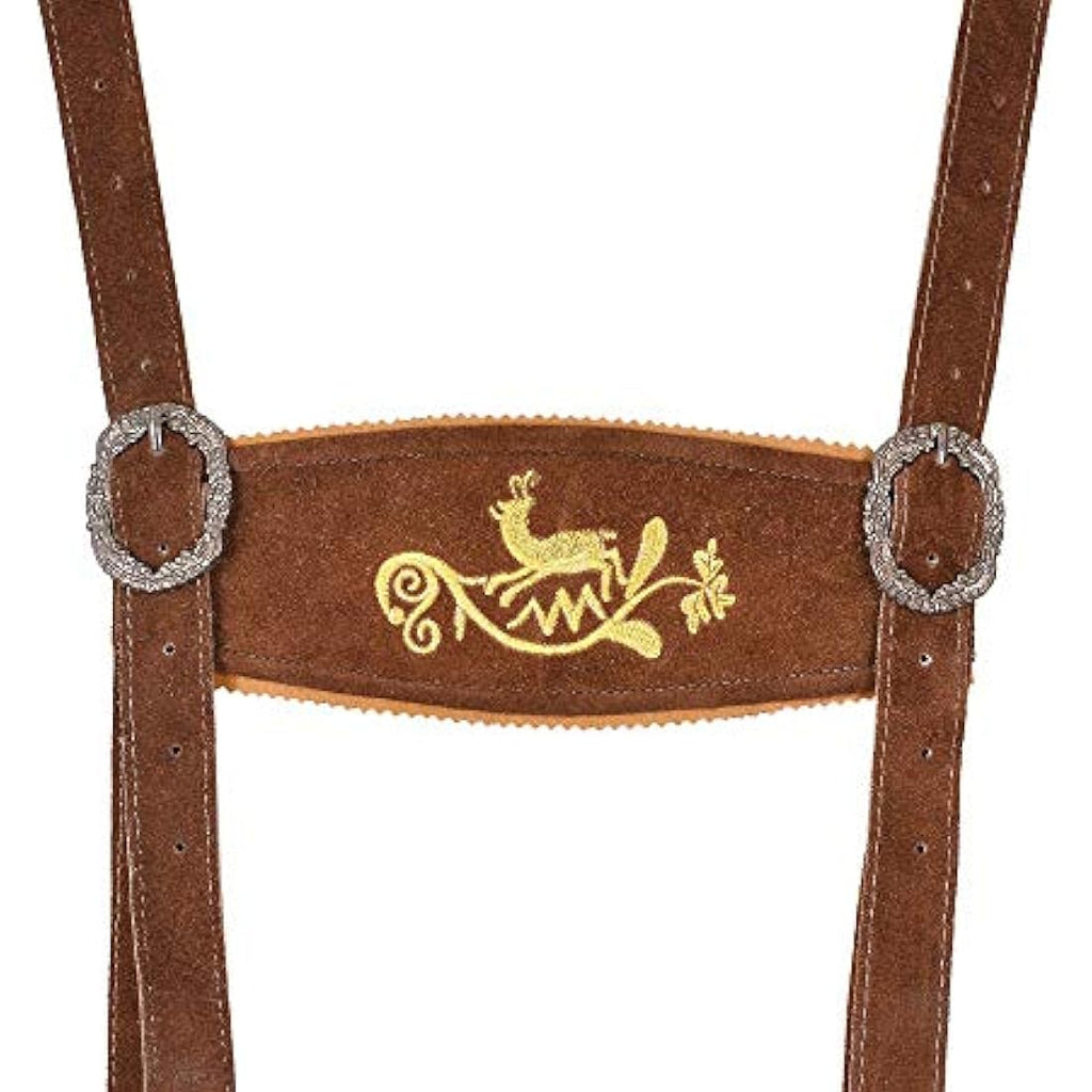Men's Bavarian Lederhosen – Brown Suede Leather Shorts