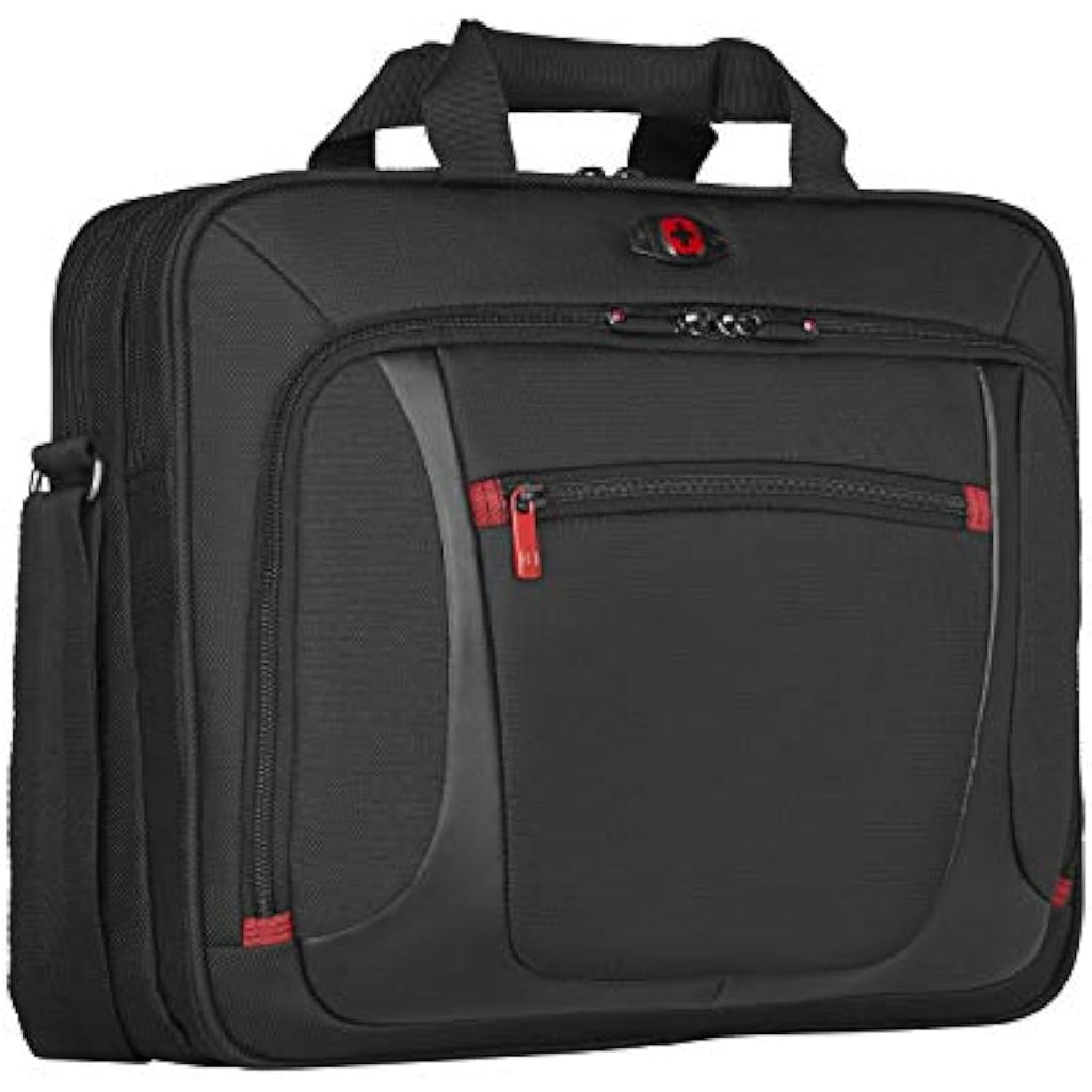 Wenger Sensor 15.6" Laptop Briefcase – Slim Messenger Bag, Black
