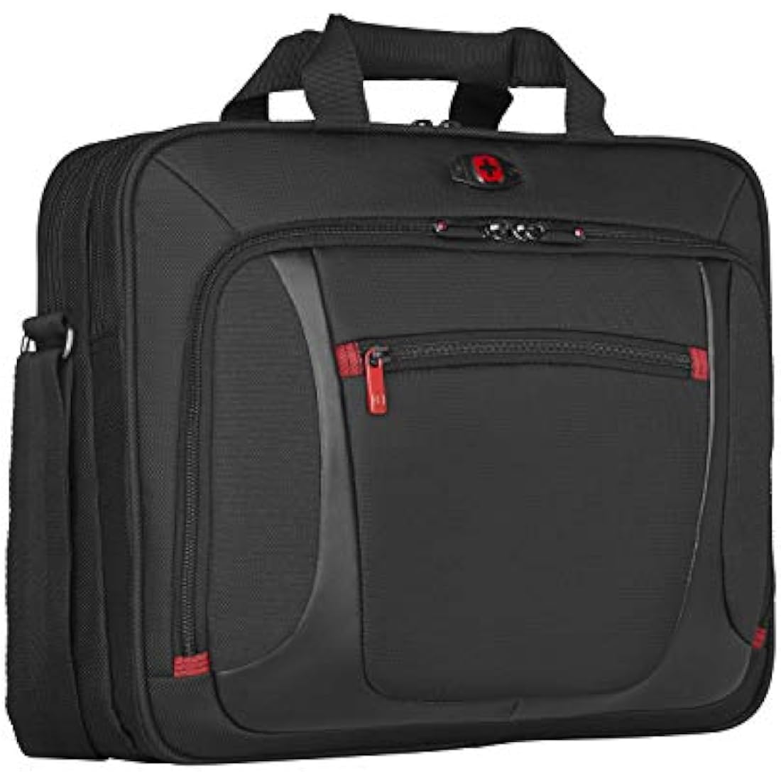 Wenger Sensor 15.6" Laptop Briefcase – Slim Messenger Bag, Black