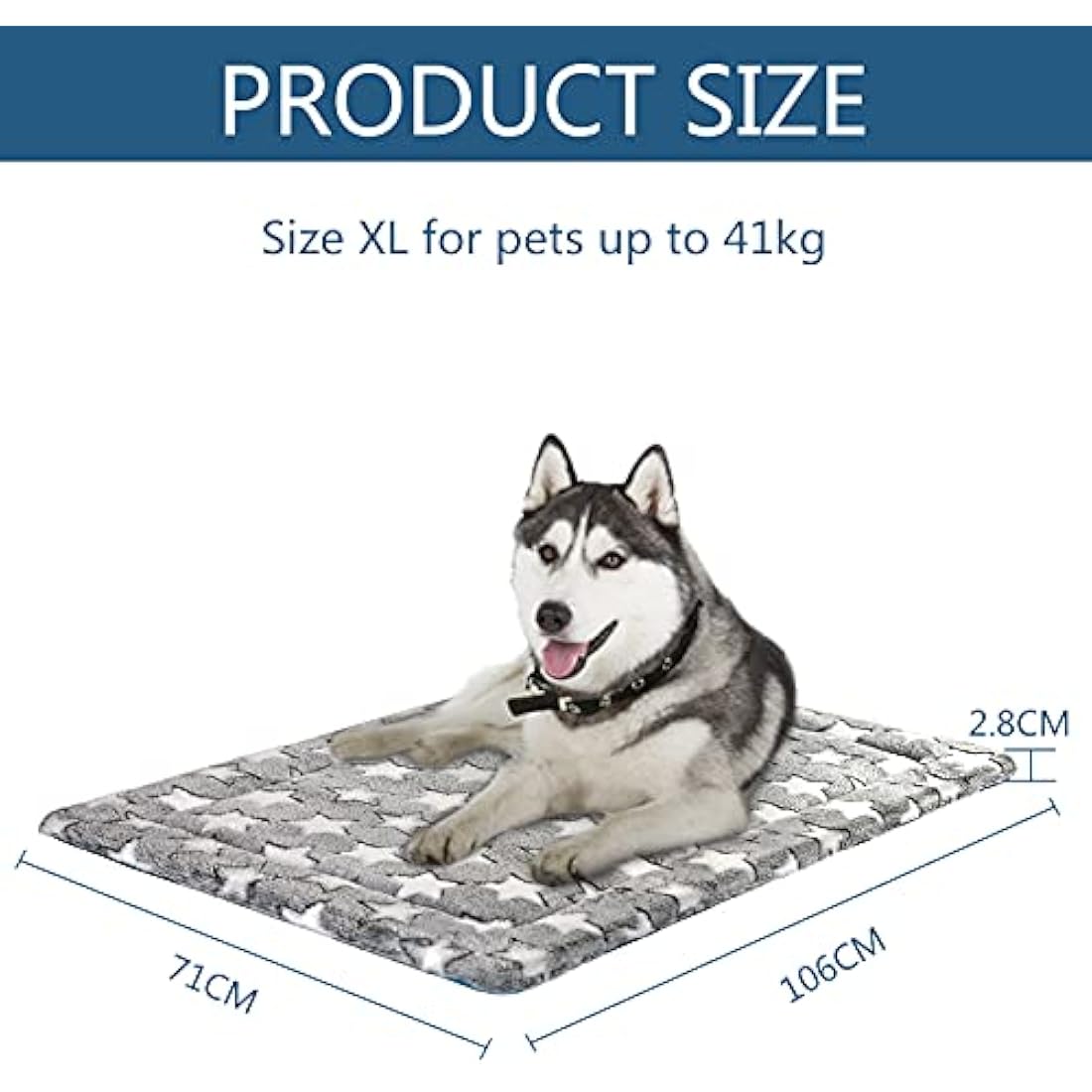 KROSER Reversible Dog Bed Mat | Extra Large Washable Foam Mattress