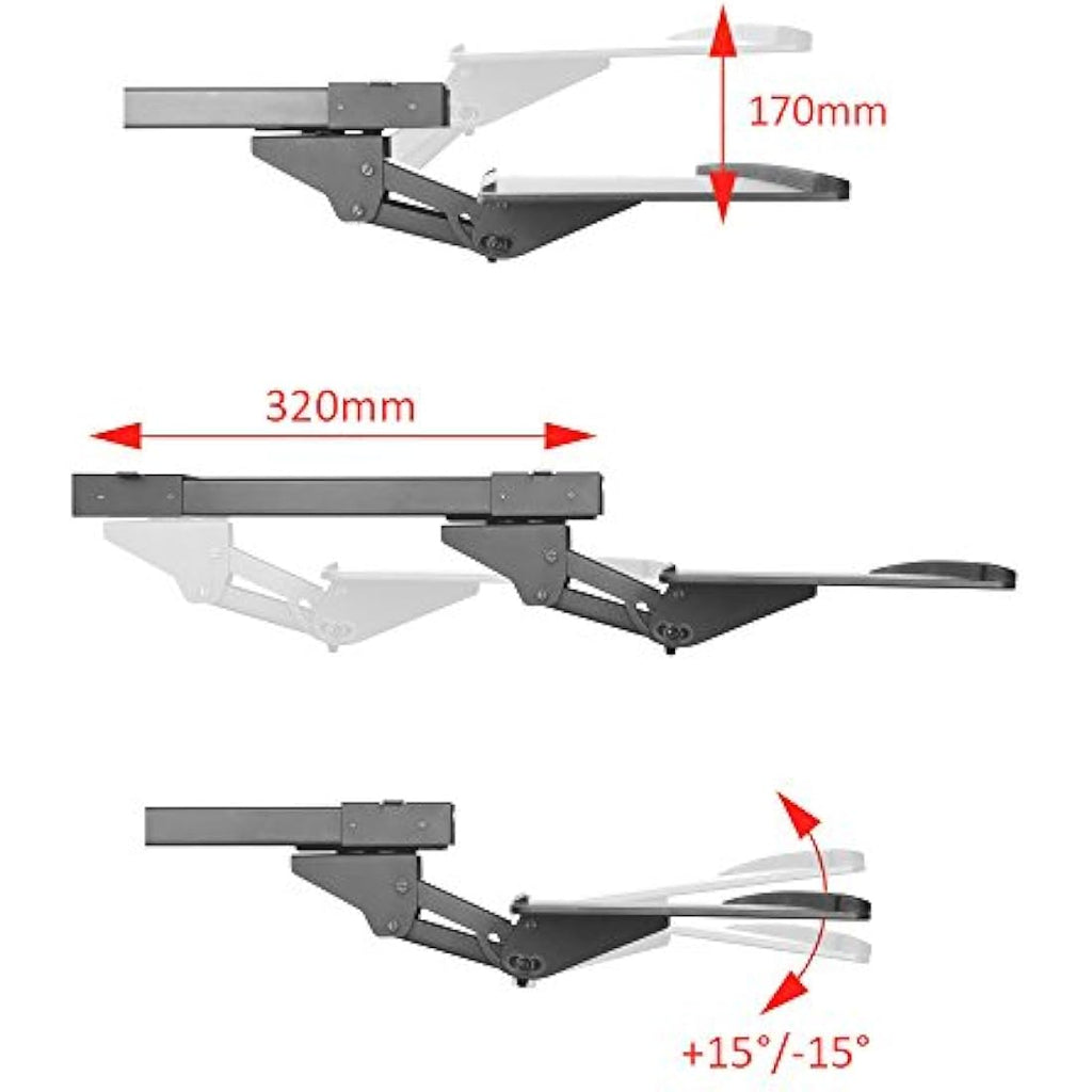 Maclean MC-757 Ergonomic Keyboard and Mouse Tray - 67cm Desk Mount