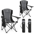 ALPHA CAMP Set of 2 Heavy Duty Folding Camping Chairs with Lumbar Support