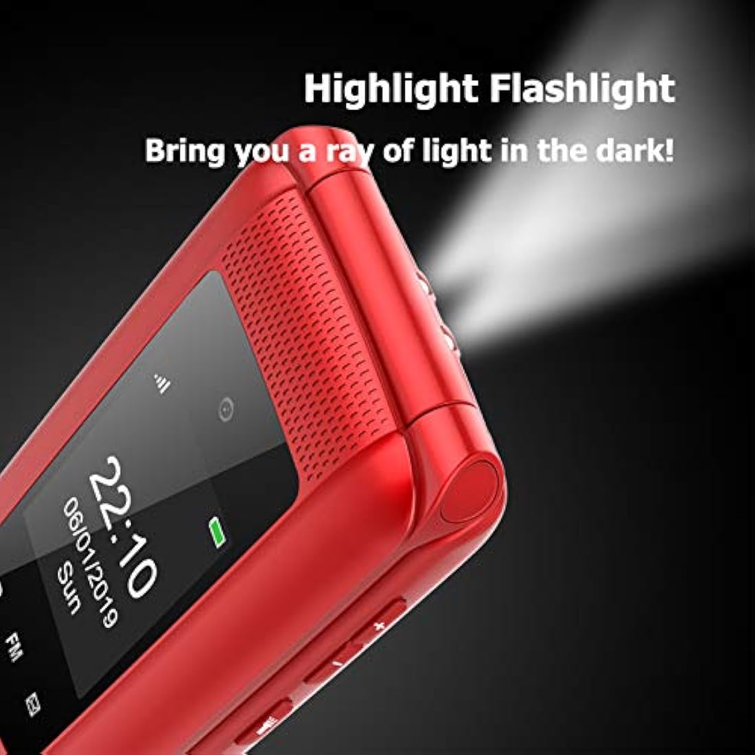 Uleway Senior Flip Mobile Phone – Big Button Unlocked SOS Phone, Red