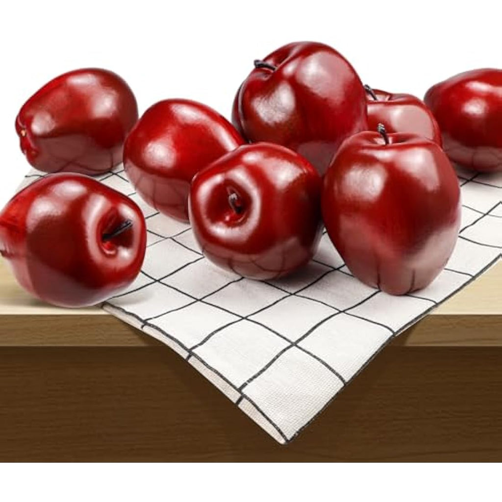 Lorigun Artificial Red Delicious Apples – 6 Pcs Faux Fruit for Home Decor