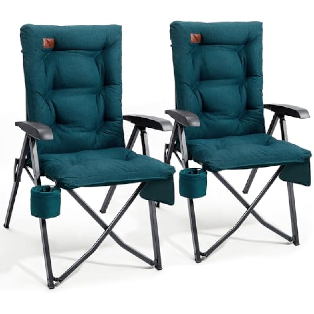 EVER ADVANCED Heavy Duty Camping Chairs | 4-Position Recliner 2-Pack