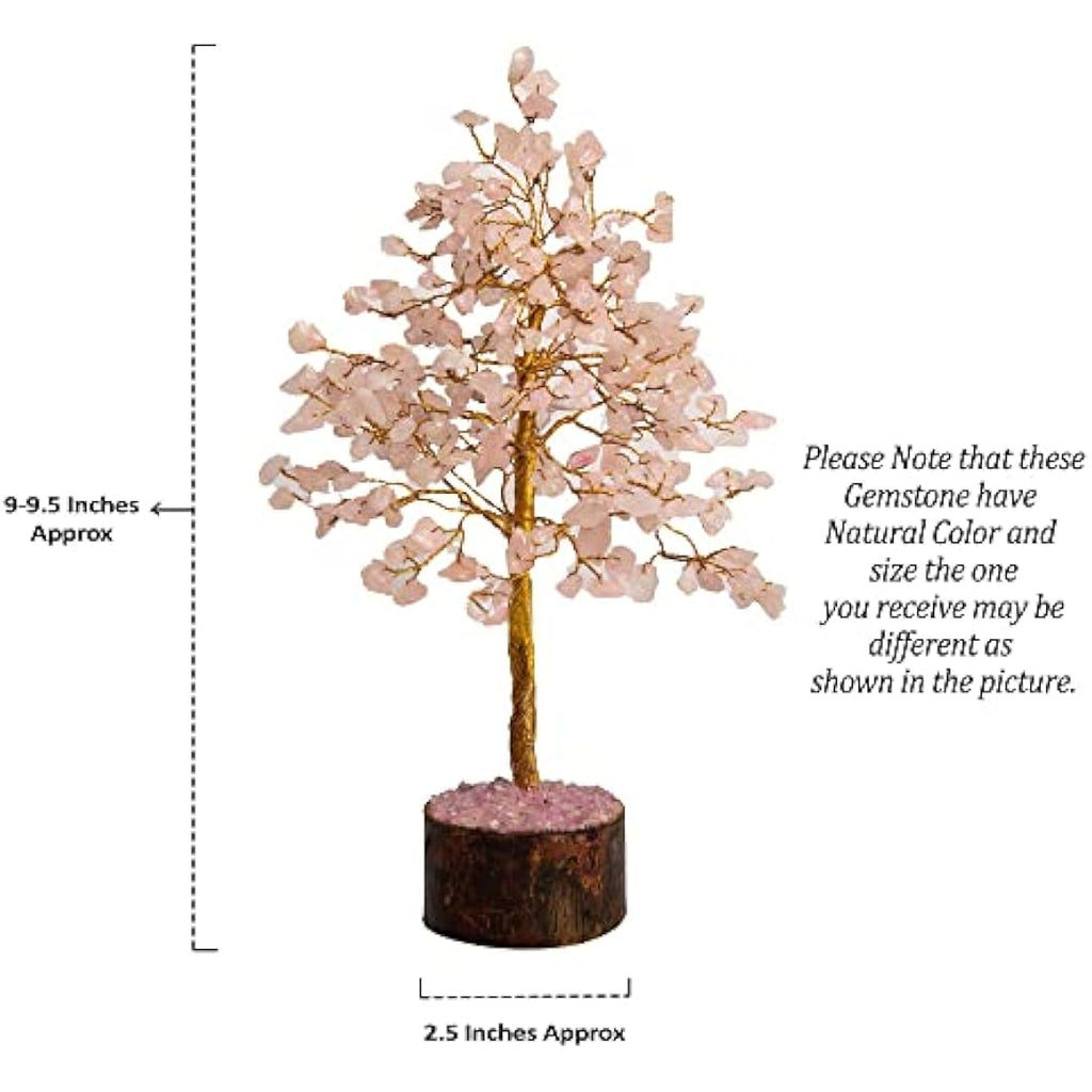 Rose Quartz Crystal Tree - 300 Bead Gemstone Healing Decor