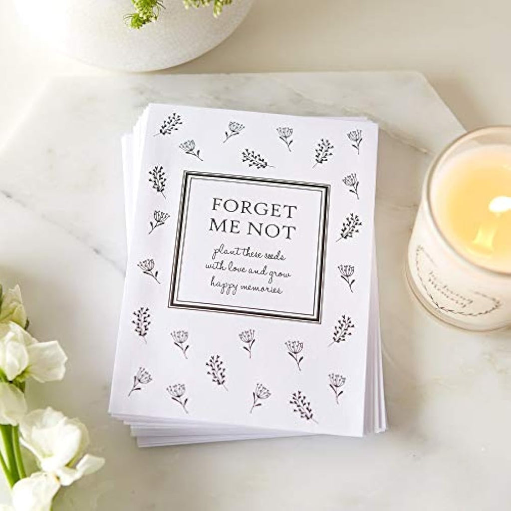 Angel & Dove Forget-Me-Not Seed Packet Funeral Favours - 10 Pack Memorial