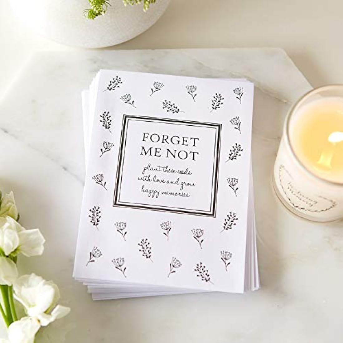 Angel & Dove Forget-Me-Not Seed Packet Funeral Favours - 10 Pack Memorial