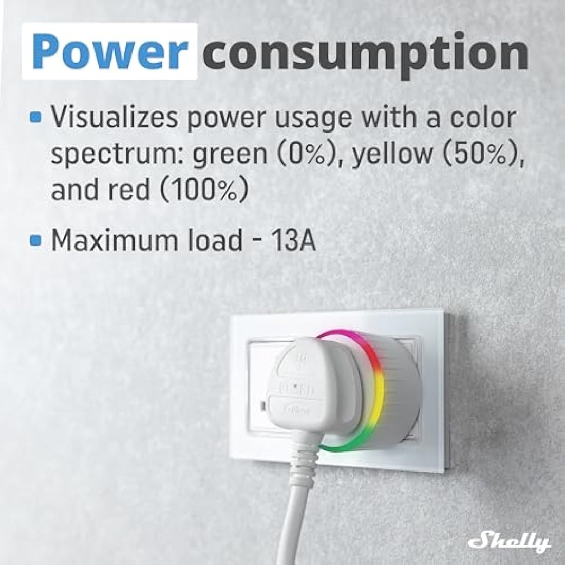 Shelly Plus Plug UK Smart Wi-Fi Outlet with Power Metering | 13A 3000W