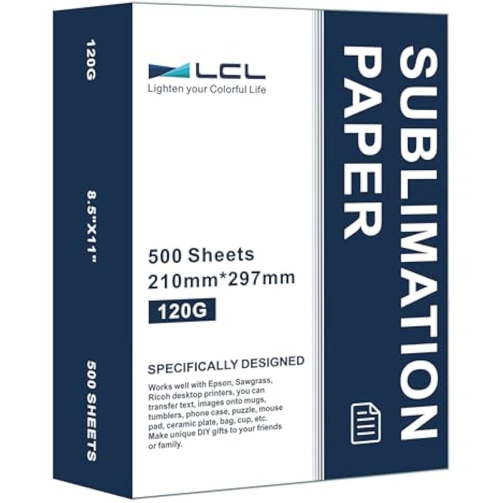 LCL Sublimation Paper A4 | 120gsm Heat Transfer Paper - 500 Sheets