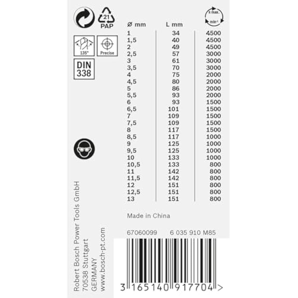 Bosch Professional 25-Piece HSS PointTeQ Twist Drill Bit Set for Metal