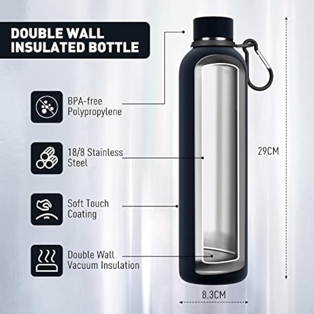 Exllena Insulated Water Bottle – 1L Stainless Steel Leakproof Flask