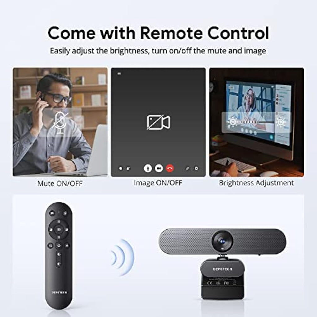 DEPSTECH DW50 Pro 4K Webcam – Sony Sensor, 3x Zoom & Remote Control