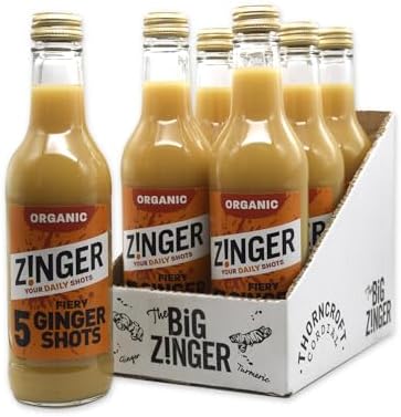 Zinger Organic Ginger Shots - 6x330ml Plant Based Pressed Juice