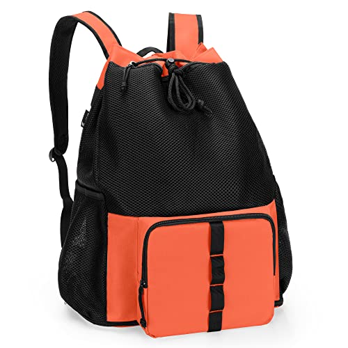 Fasrom Mesh Beach Backpack – Sand-Free Bottom Gym & Swim Bag, Orange