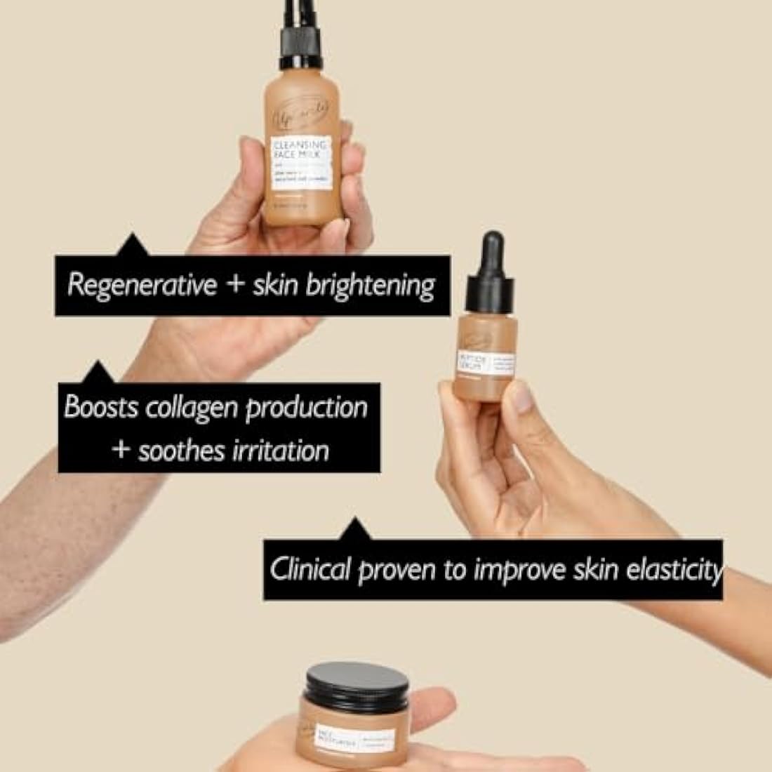 UpCircle Skincare Discovery Set – Vegan Face Milk, Serum & Moisturiser