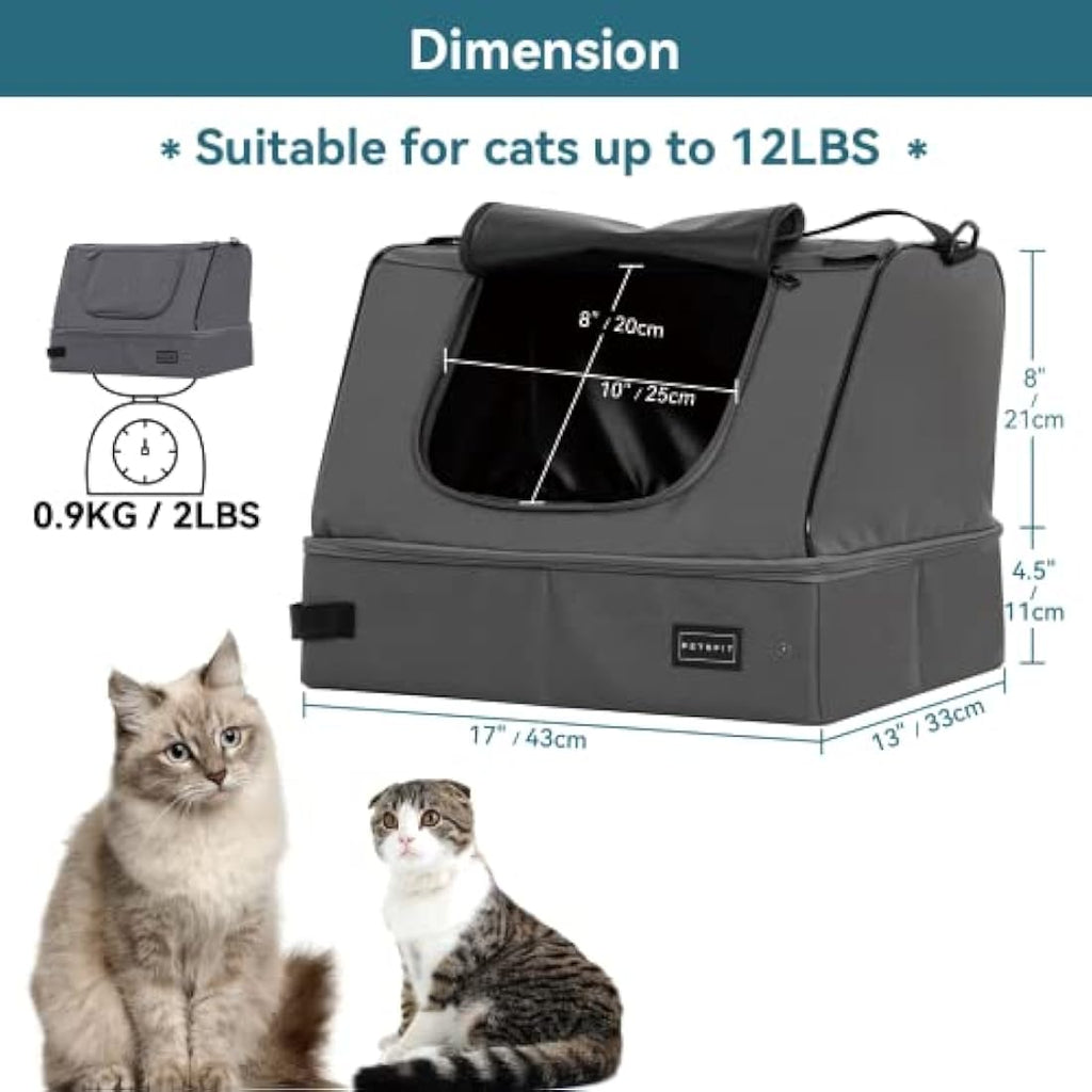 PETSFIT Portable Cat Litter Box – Leak-Proof Washable Travel Litter Box