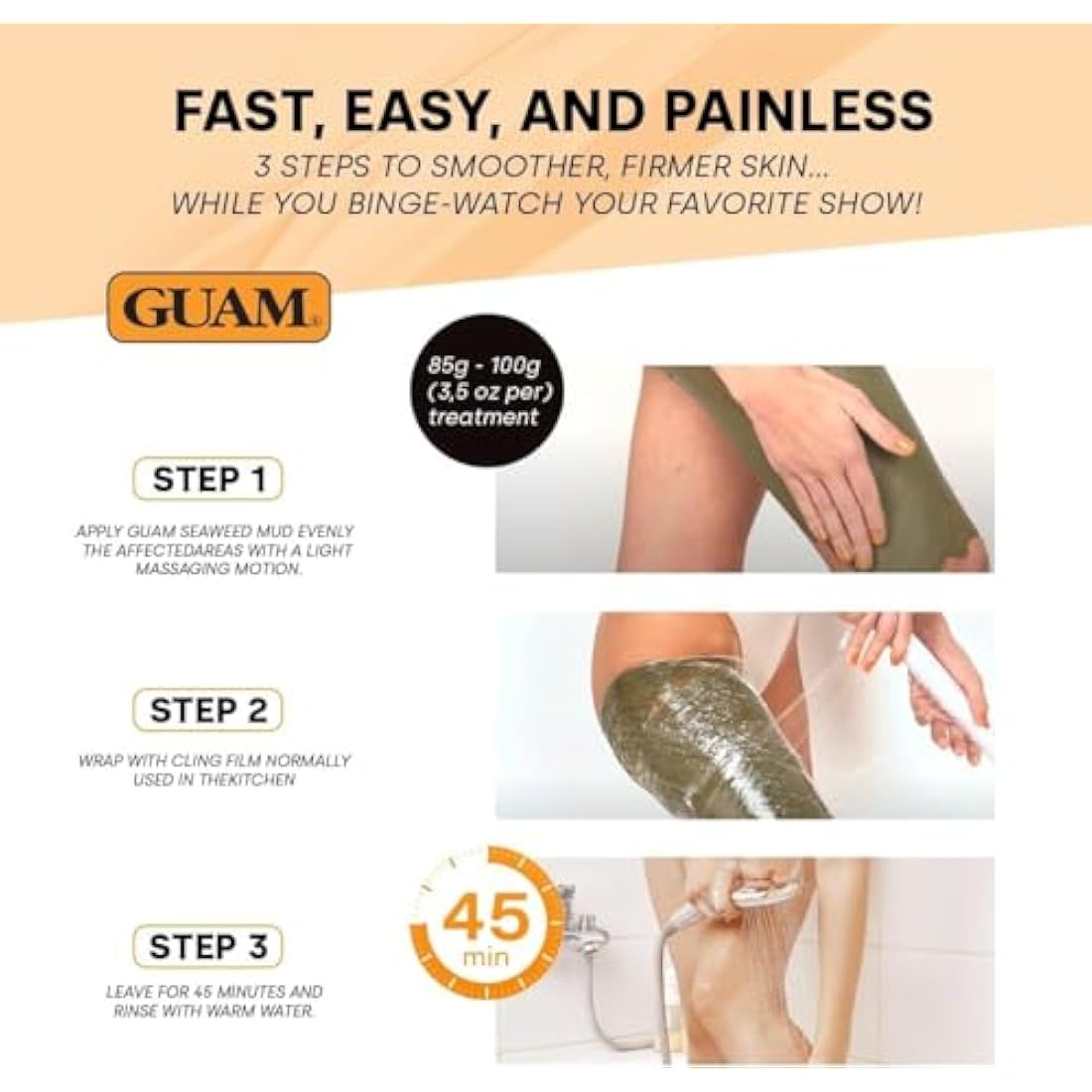 GUAM Seaweed Mud Anti-Cellulite Treatment - Skin Firming Body Mask (500g)