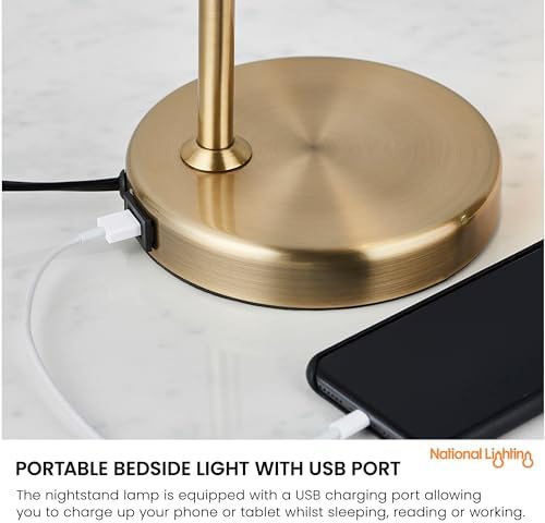Gooseneck Desk Lamp with USB Port – LED Bedside Light