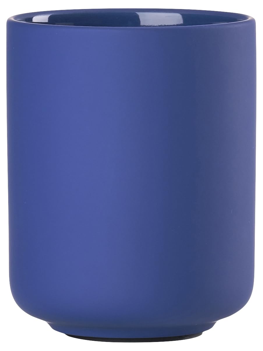 Zone Denmark Ume Toothbrush Cup – Minimalist Ceramic Holder, Indigo Blue