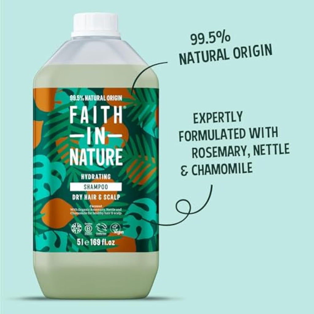 Faith In Nature Organic Coconut Hydrating Shampoo – 5L Refill Pack