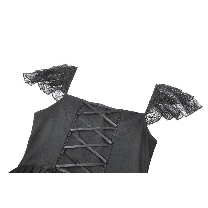 Dark in Love Black Gothic Lolita Dress – Lace Bow Sweet Style