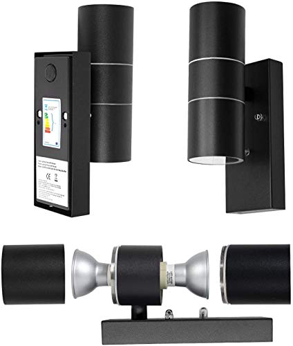 Wondlumi Dusk to Dawn Outdoor Wall Lights | Matte Black IP44 Sconce