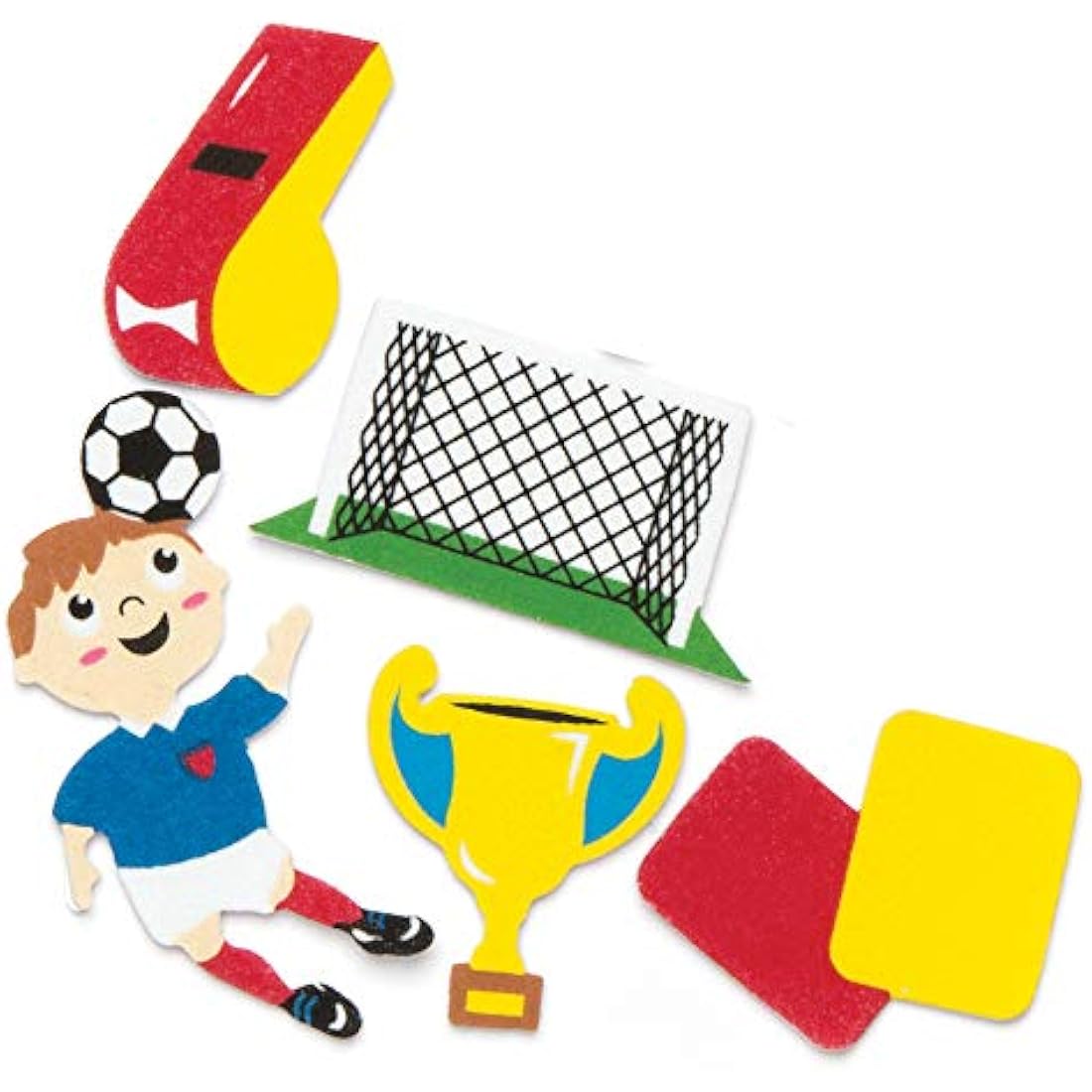 Baker Ross Football Foam Stickers for Kids Crafts - 120 Pack, Asst Colours