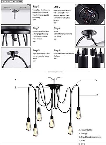 Industrial Spider Chandelier – Vintage E27 Pendant Light