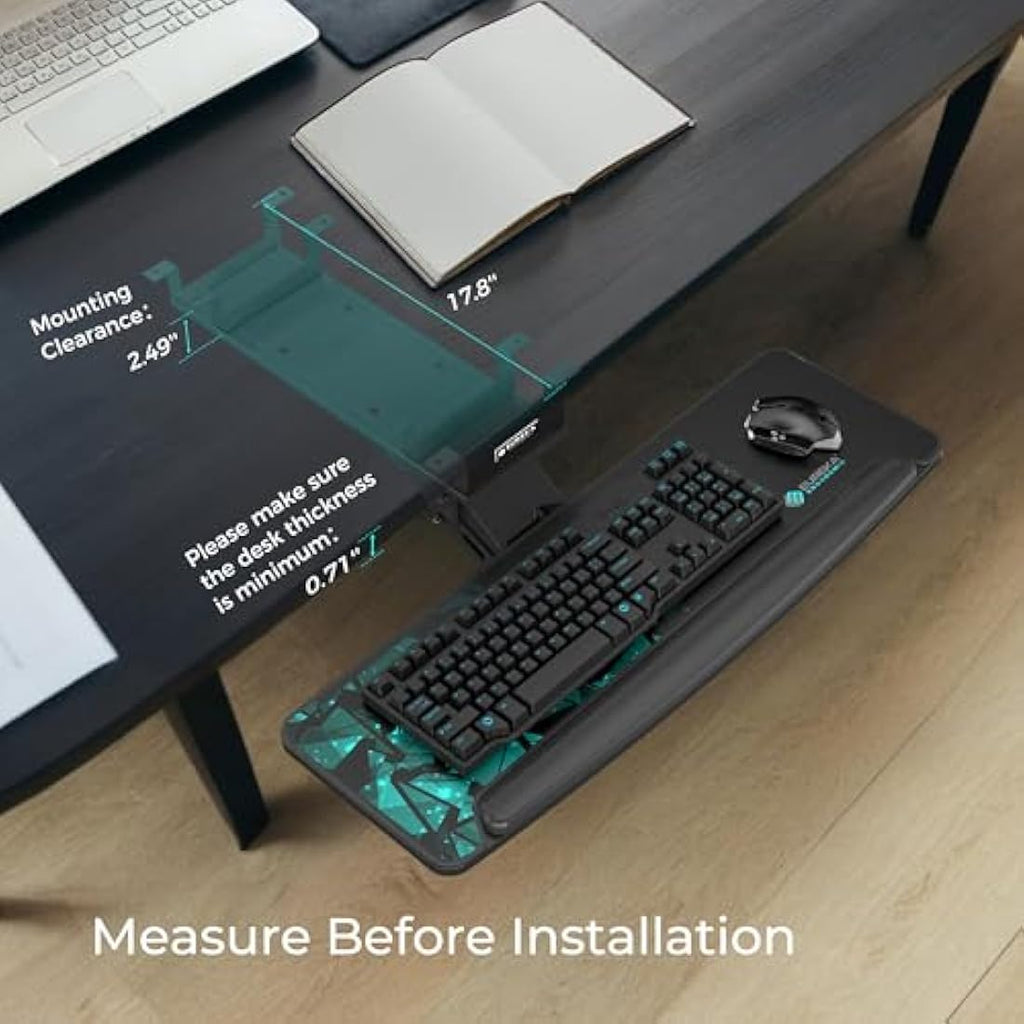 Eureka Ergonomic Under Desk Keyboard Tray – Height Adjustable Swivel