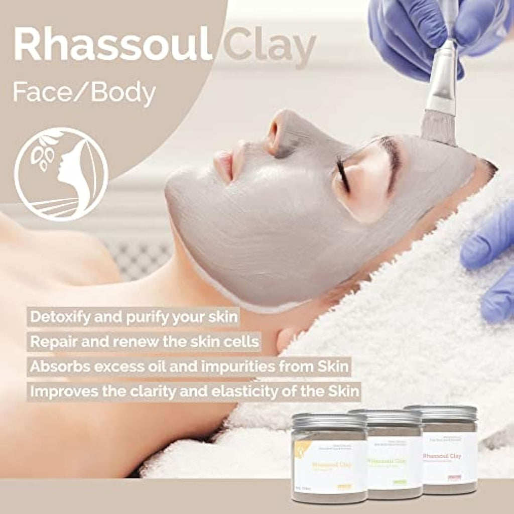 Fatima's Garden Rhassoul Clay with Rose Petals – Face & Hair Mask, 150g