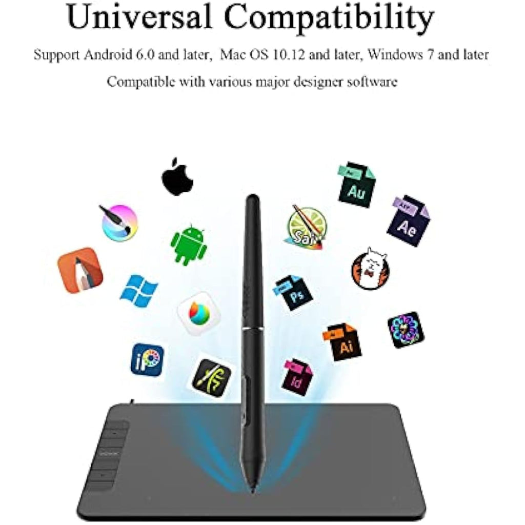 VEIKK VK640 Graphics Drawing Tablet – 6x4 Inch Pad with Battery-Free Pen