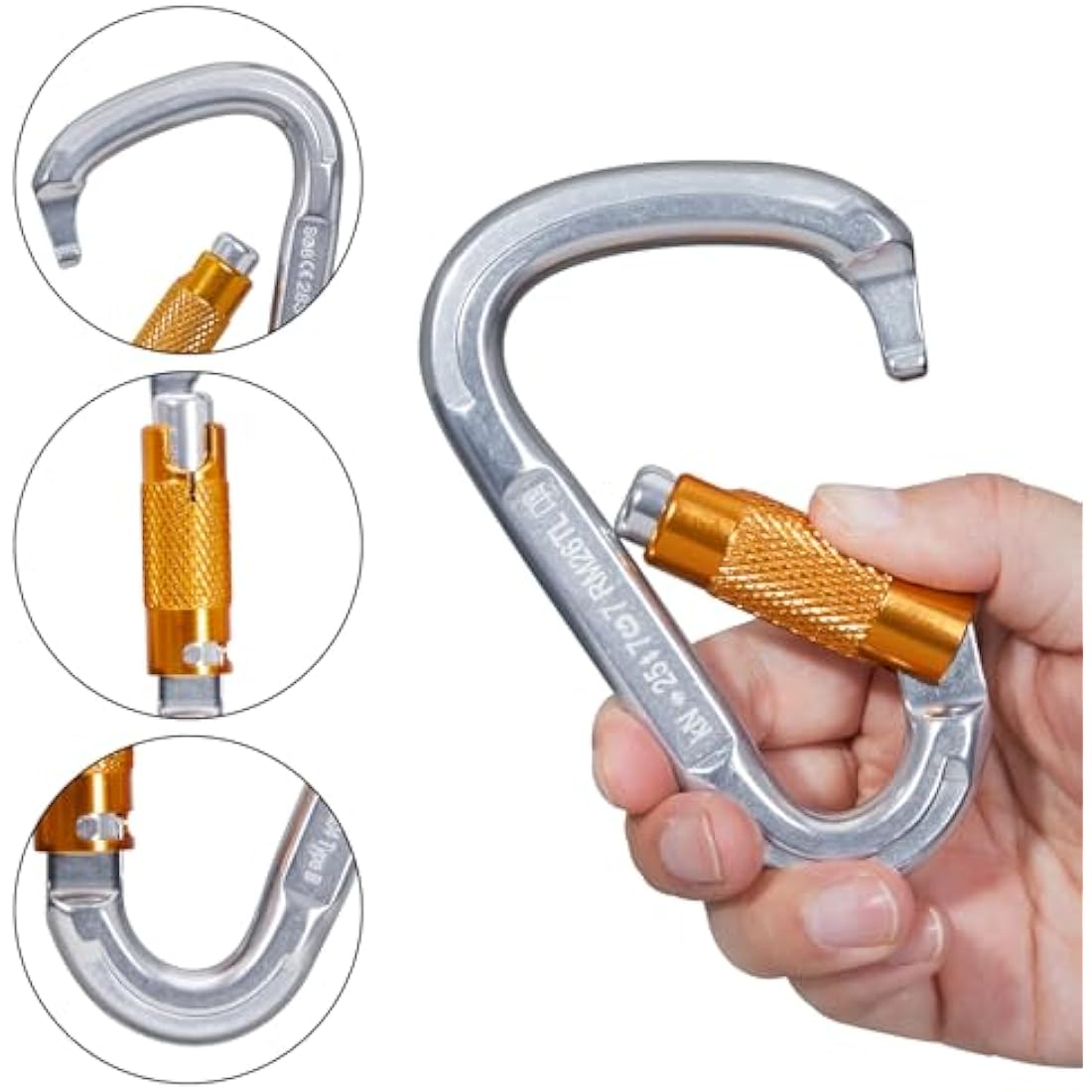 Auto Locking Climbing Carabiner | 22KN Aircraft Aluminum