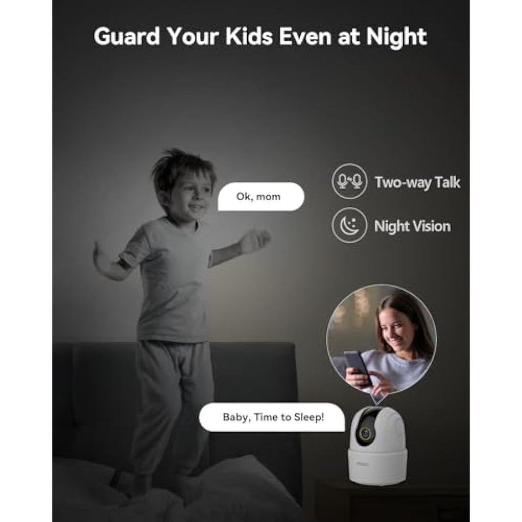 Imou 2.5K Indoor Security Camera | 4MP WiFi Pet & Baby Monitor with 360° PTZ