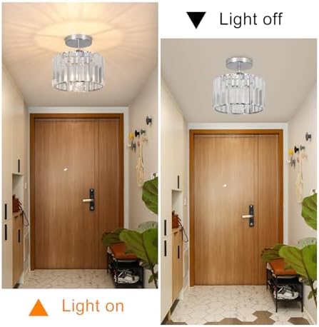 Crystal Ceiling Light – Modern Rose Gold Flush Mount Lamp