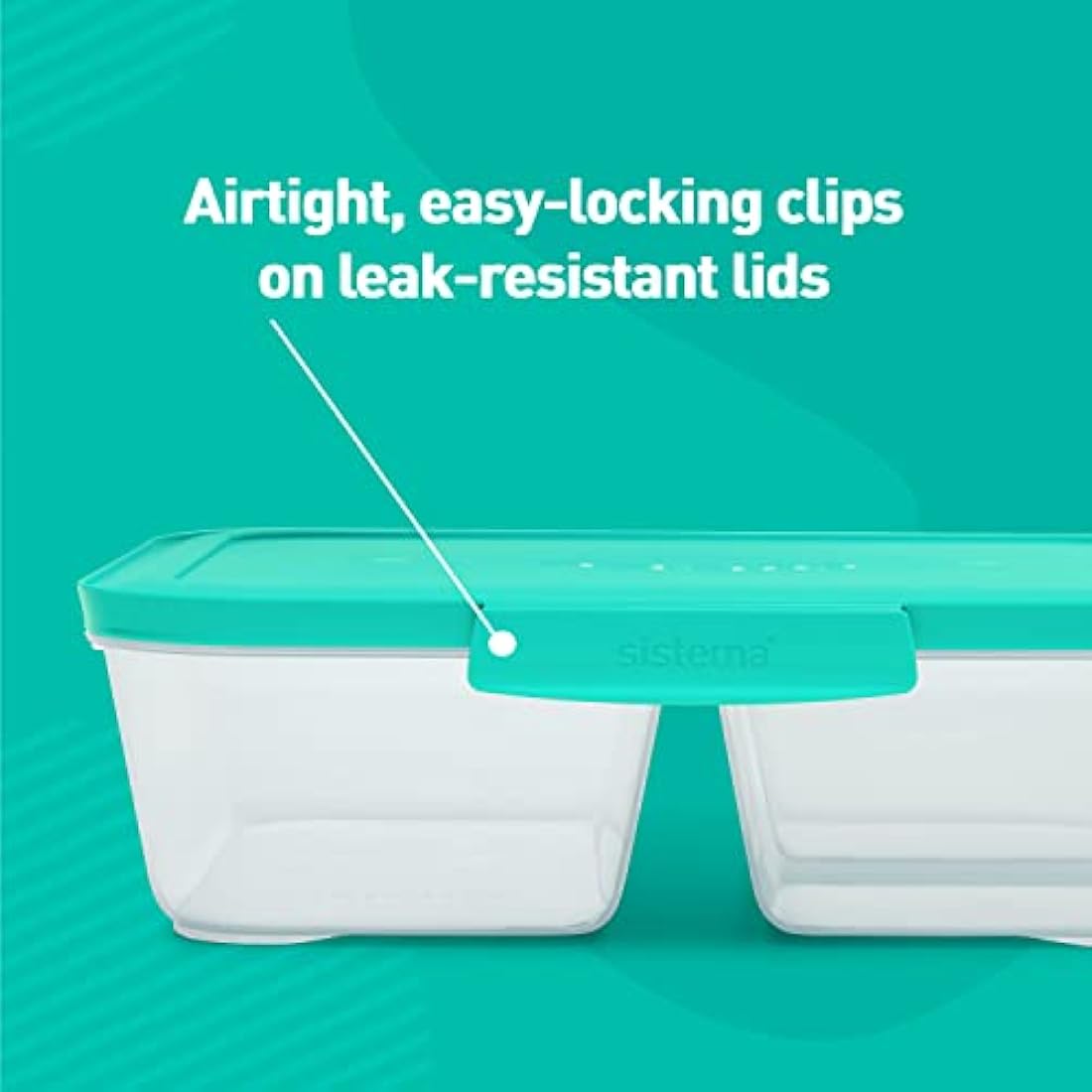 Sistema NEST IT Meal Prep Containers | 1.9L Airtight Lunch Boxes, 5 Pack