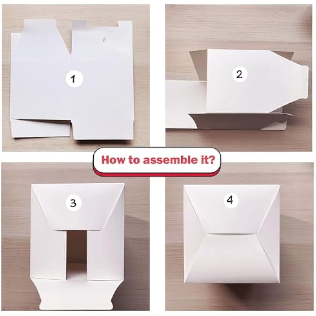SHIPKEY 10-Pack White Cardboard Gift Boxes with Lids - 4x4x4 Inch Square