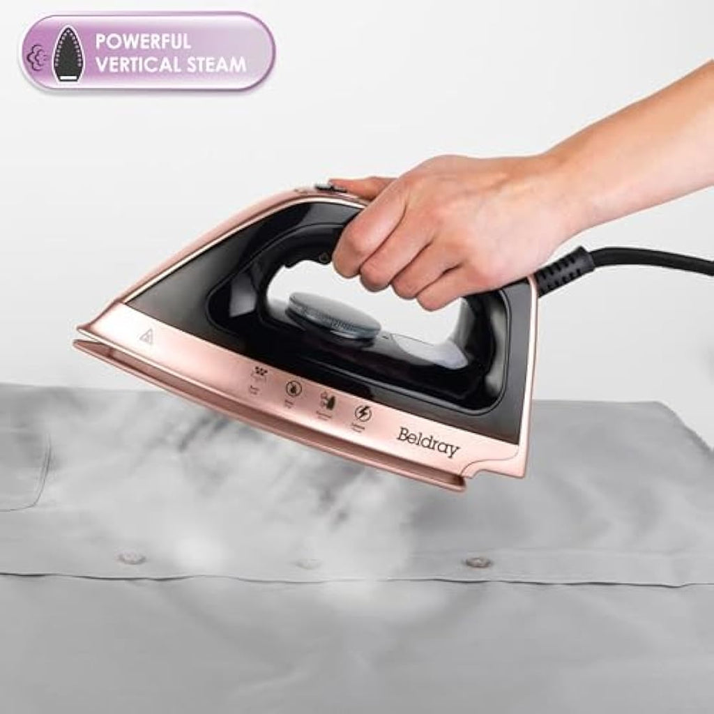 Beldray Steam Generator Iron – 2400W Rose Gold with 1.2L Water Tank