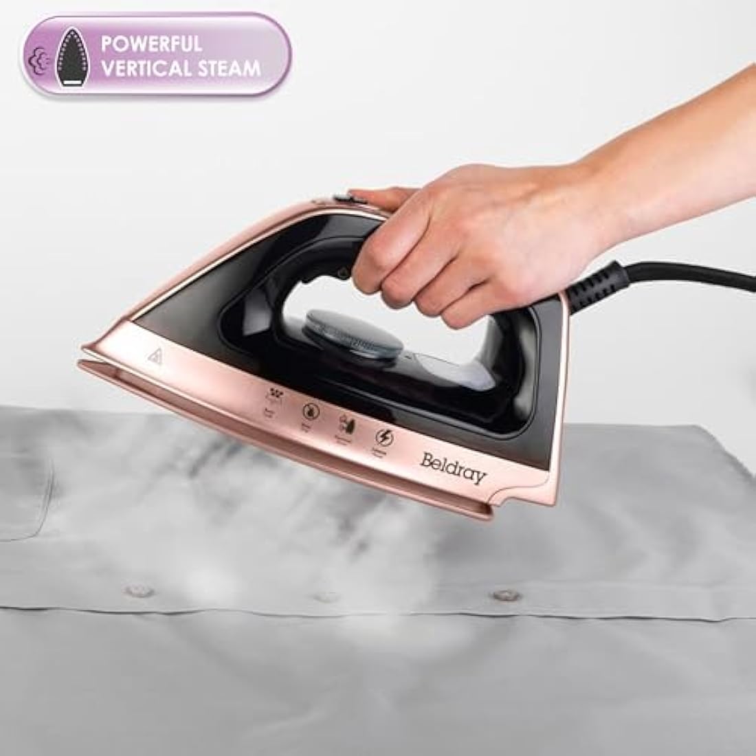 Beldray Steam Generator Iron – 2400W Rose Gold with 1.2L Water Tank