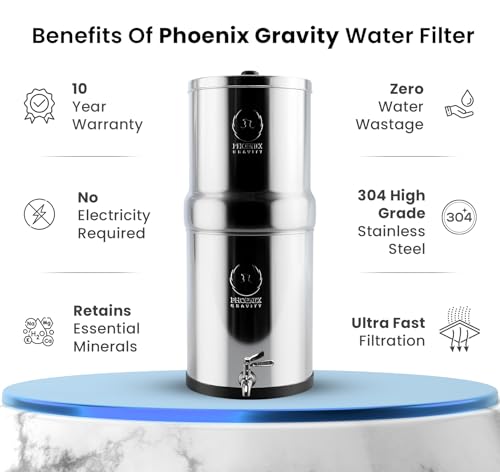 Phoenix Gravity 6L Stainless Steel Water Filter System | NSF Certified